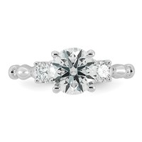 14K White Gold 1.88ct Cert Round Center Lab Grown Diamond VS+ F+ Comp Ring view 4