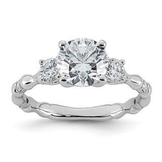 14kw 1 7/8ct Cert Round Center Lab Grown Diamond VS+ F+ Comp Ring
