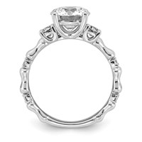 14K White Gold 2.38ct Cert Round Center Lab Grown Diamond VS+ F+ Comp Ring view 2