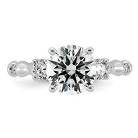 14K White Gold 2.38ct Cert Round Center Lab Grown Diamond VS+ F+ Comp Ring view 4