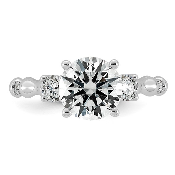 14kw 2 3/8ct Cert Round Center Lab Grown Diamond VS+ F+ Comp Ring