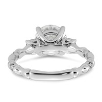 14K White Gold 2.38ct Cert Round Center Lab Grown Diamond VS+ F+ Comp Ring view 5
