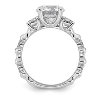 14K White Gold 3.17ct Cert Round Center Lab Grown Diamond VS+ F+ Comp Ring view 2