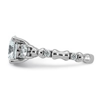 14K White Gold 3.17ct Cert Round Center Lab Grown Diamond VS+ F+ Comp Ring view 3