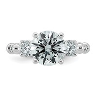 14K White Gold 3.17ct Cert Round Center Lab Grown Diamond VS+ F+ Comp Ring view 4