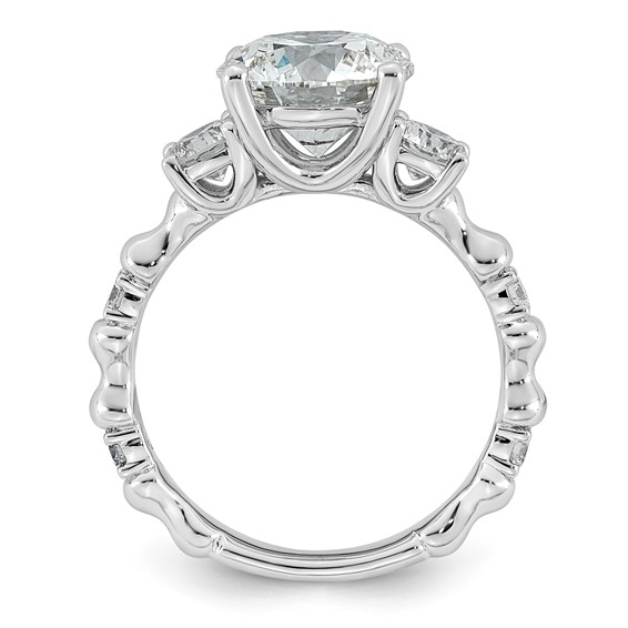 14kw 3 5/8ct Cert Round Center Lab Grown Diamond VS+ F+ Comp Ring