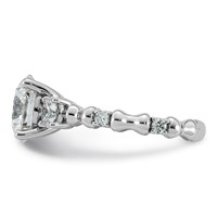 14K White Gold 3.62ct Cert Round Center Lab Grown Diamond VS+ F+ Comp Ring view 3