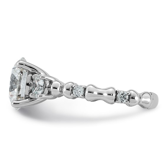 14kw 3 5/8ct Cert Round Center Lab Grown Diamond VS+ F+ Comp Ring