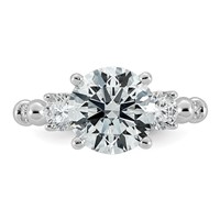14K White Gold 3.62ct Cert Round Center Lab Grown Diamond VS+ F+ Comp Ring view 4