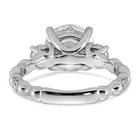 14K White Gold 3.62ct Cert Round Center Lab Grown Diamond VS+ F+ Comp Ring view 5