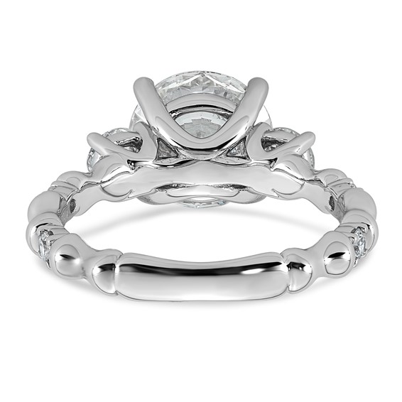 14kw 3 5/8ct Cert Round Center Lab Grown Diamond VS+ F+ Comp Ring