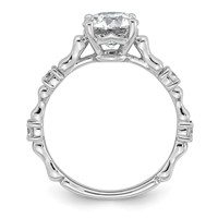 14K White Gold 1.62ct Cert Round Center Lab Grown Diamond VS+ F+ Comp Ring view 2