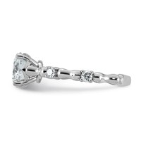 14K White Gold 1.62ct Cert Round Center Lab Grown Diamond VS+ F+ Comp Ring view 3