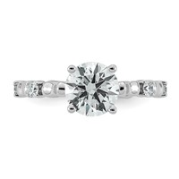 14K White Gold 1.62ct Cert Round Center Lab Grown Diamond VS+ F+ Comp Ring view 4