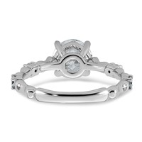 14K White Gold 1.62ct Cert Round Center Lab Grown Diamond VS+ F+ Comp Ring view 5