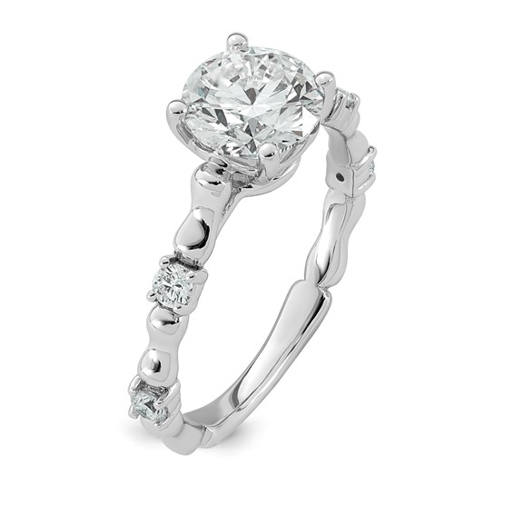 14kw 1 5/8ct Cert Round Center Lab Grown Diamond VS+ F+ Comp Ring