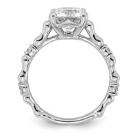 14K White Gold 2.17ct Cert Round Center Lab Grown Diamond VS+ F+ Comp Ring view 2