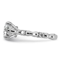 14K White Gold 2.17ct Cert Round Center Lab Grown Diamond VS+ F+ Comp Ring view 3