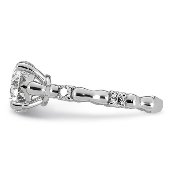 14kw 2 1/6ct Cert Round Center Lab Grown Diamond VS+ F+ Comp Ring