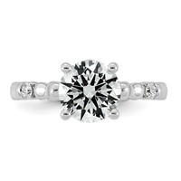 14K White Gold 2.17ct Cert Round Center Lab Grown Diamond VS+ F+ Comp Ring view 4