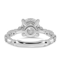 14K White Gold 2.17ct Cert Round Center Lab Grown Diamond VS+ F+ Comp Ring view 5