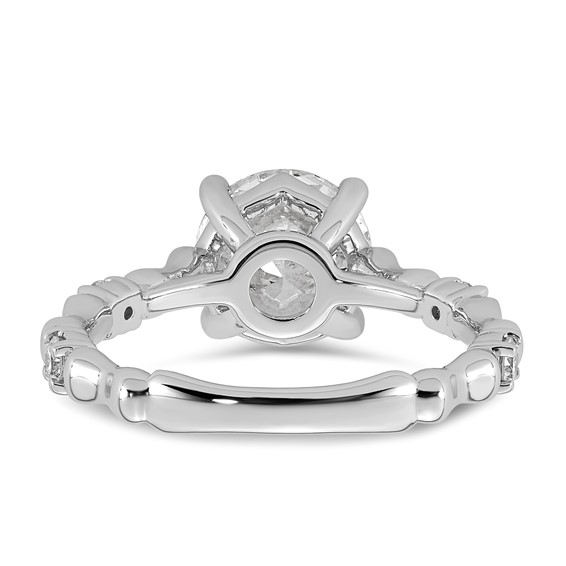 14kw 2 1/6ct Cert Round Center Lab Grown Diamond VS+ F+ Comp Ring