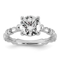 14K White Gold 2.17ct Cert Round Center Lab Grown Diamond VS+ F+ Comp Ring view 1