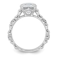 14K White Gold 2.75ct Cert Round Center Lab Grown Diamond VS+ F+ Comp Ring view 2