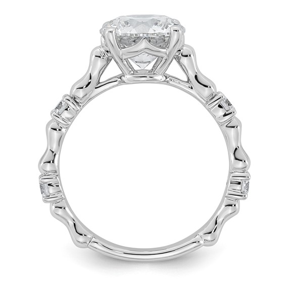 14kw 2 3/4ct Cert Round Center Lab Grown Diamond VS+ F+ Comp Ring