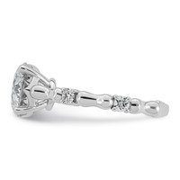 14K White Gold 2.75ct Cert Round Center Lab Grown Diamond VS+ F+ Comp Ring view 3