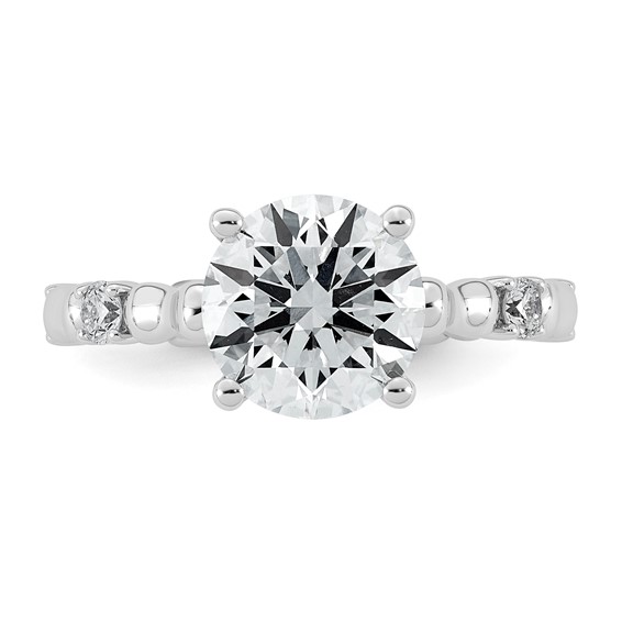 14kw 2 3/4ct Cert Round Center Lab Grown Diamond VS+ F+ Comp Ring