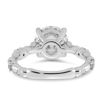 14K White Gold 2.75ct Cert Round Center Lab Grown Diamond VS+ F+ Comp Ring view 5