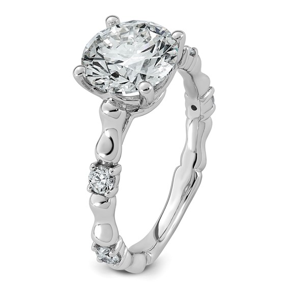 14kw 2 3/4ct Cert Round Center Lab Grown Diamond VS+ F+ Comp Ring