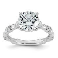 14K White Gold 2.75ct Cert Round Center Lab Grown Diamond VS+ F+ Comp Ring view 1