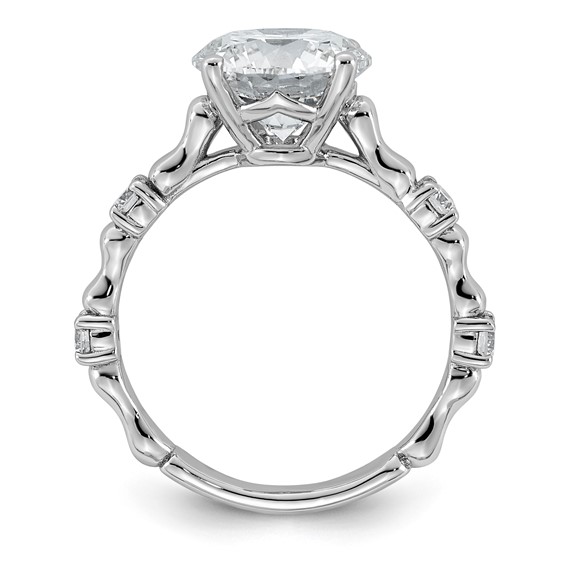 14kw 3 1/4ct Cert Round Center Lab Grown Diamond VS+ F+ Comp Ring