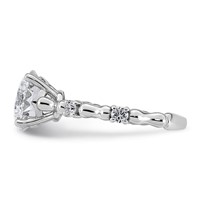14K White Gold 3.25ct Cert Round Center Lab Grown Diamond VS+ F+ Comp Ring view 3