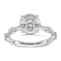 14K White Gold 3.25ct Cert Round Center Lab Grown Diamond VS+ F+ Comp Ring view 5