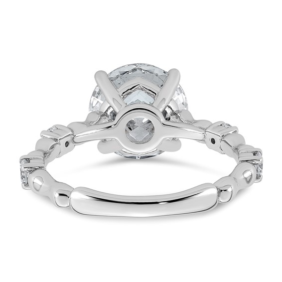 14kw 3 1/4ct Cert Round Center Lab Grown Diamond VS+ F+ Comp Ring