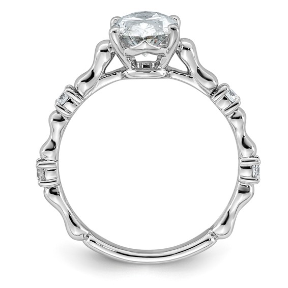 14kw 1 5/8ct Cert Oval Center Lab Grown Diamond VS+ F+ Comp Ring