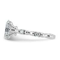 14K White Gold 1.62ct Cert Oval Center Lab Grown Diamond VS+ F+ Comp Ring view 3