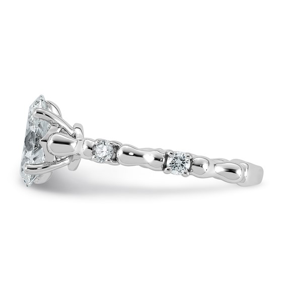 14kw 1 5/8ct Cert Oval Center Lab Grown Diamond VS+ F+ Comp Ring