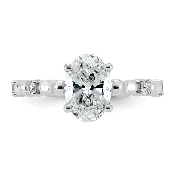 14kw 1 5/8ct Cert Oval Center Lab Grown Diamond VS+ F+ Comp Ring