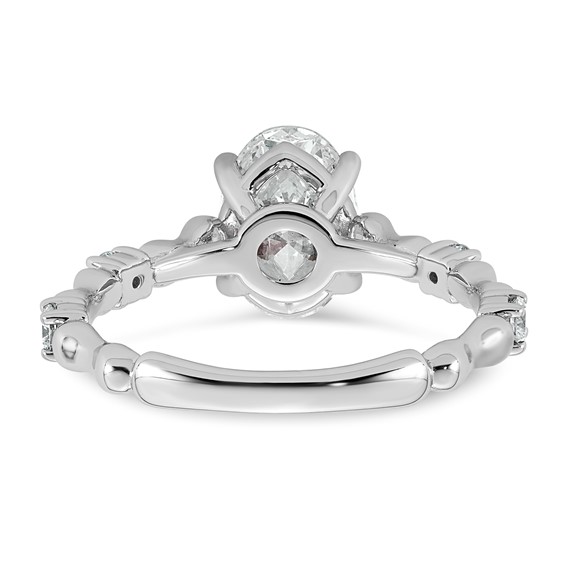 14kw 1 5/8ct Cert Oval Center Lab Grown Diamond VS+ F+ Comp Ring