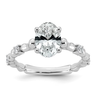 14kw 1 5/8ct Cert Oval Center Lab Grown Diamond VS+ F+ Comp Ring