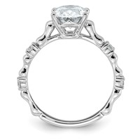 14K White Gold 2.17ct Certified Oval Center Lab Grown Diamond VS+ F+ Comp Ring view 2