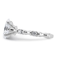 14K White Gold 2.17ct Certified Oval Center Lab Grown Diamond VS+ F+ Comp Ring view 3