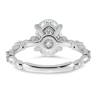14K White Gold 2.17ct Certified Oval Center Lab Grown Diamond VS+ F+ Comp Ring view 5