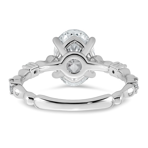 14kw 2 1/6ct Certified Oval Center Lab Grown Diamond VS+ F+ Comp Ring