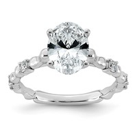 14K White Gold 2.17ct Certified Oval Center Lab Grown Diamond VS+ F+ Comp Ring view 1