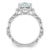 14K White Gold 2.75ct Certified Oval Center Lab Grown Diamond VS+ F+ Comp Ring view 2